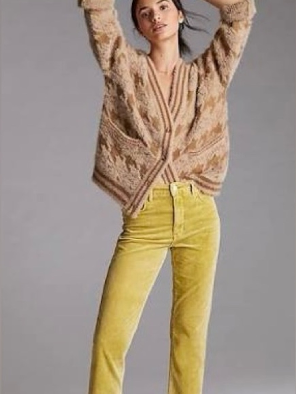 Pilcro Anthropologie Slim Boyfriend Corduroy Pants🔥 size 32 •mustard yellow
